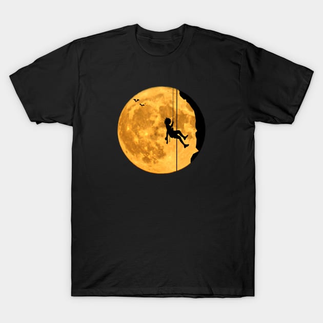 Mountaineering free climbing bouldering moon sky T-Shirt by BurunduXX-Factory